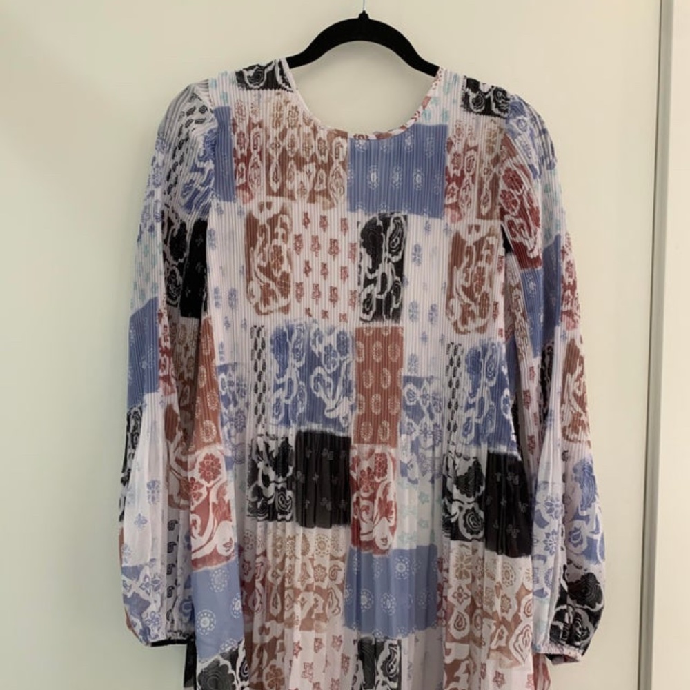 Aritzia Patchwork Mini Dress - Blue, Red, Black, White